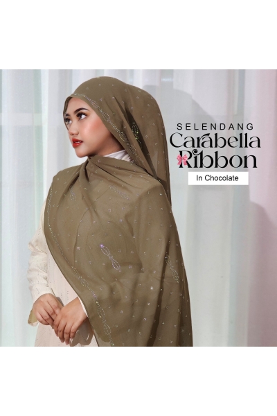 SELENDANG CARABELLA RIBBON 3.0  - CHOCOLATE